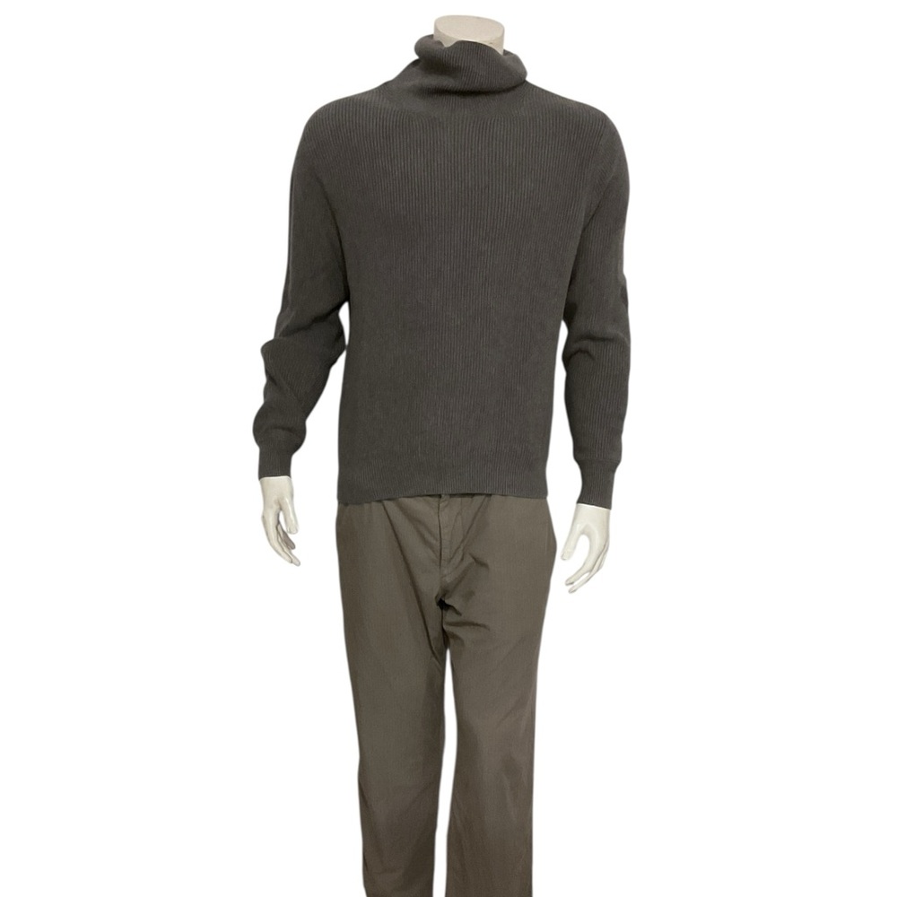 Buck Mason Men’s Grey Striped Turtleneck Sweater